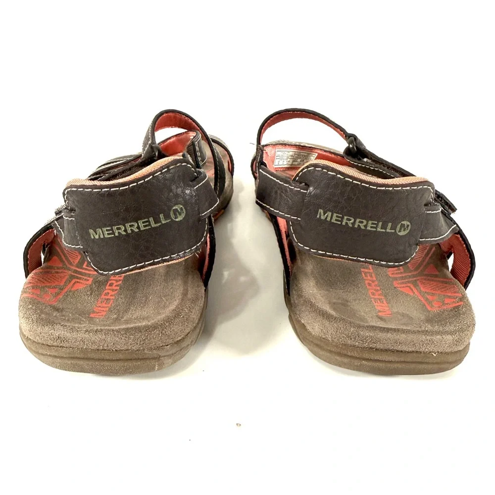 Merrell Brown Sandals with Coral Accents